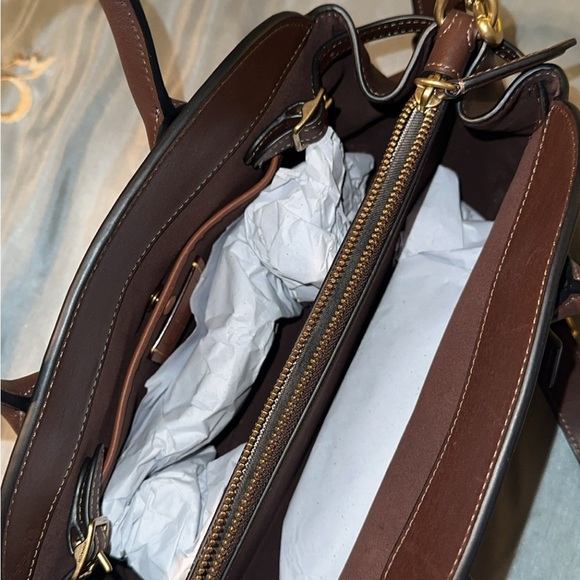 Coach Dark Brown Leather Satchel - Picture 6 of 7